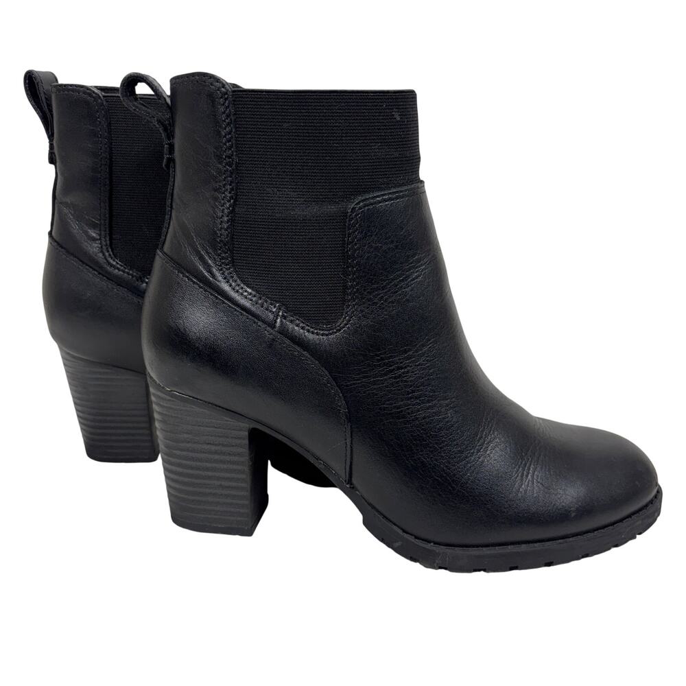 Clarks Black Leather Chelsea Boots 7.5 M Lug Sole Verona Style Mayhill 26162068